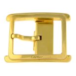 CARTIER - a gold-plated belt buckle.