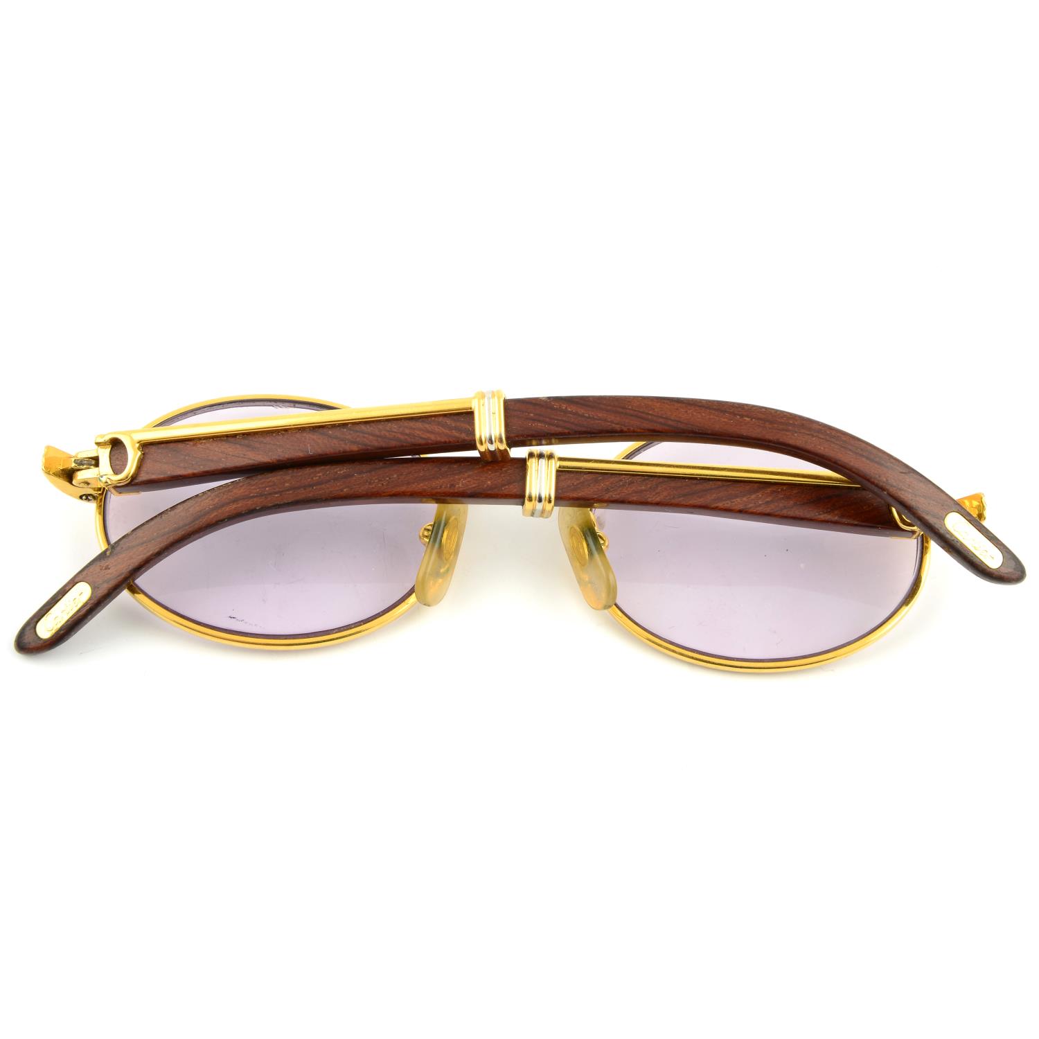 CARTIER - a pair of gold-plated prescription glasses. - Image 2 of 4