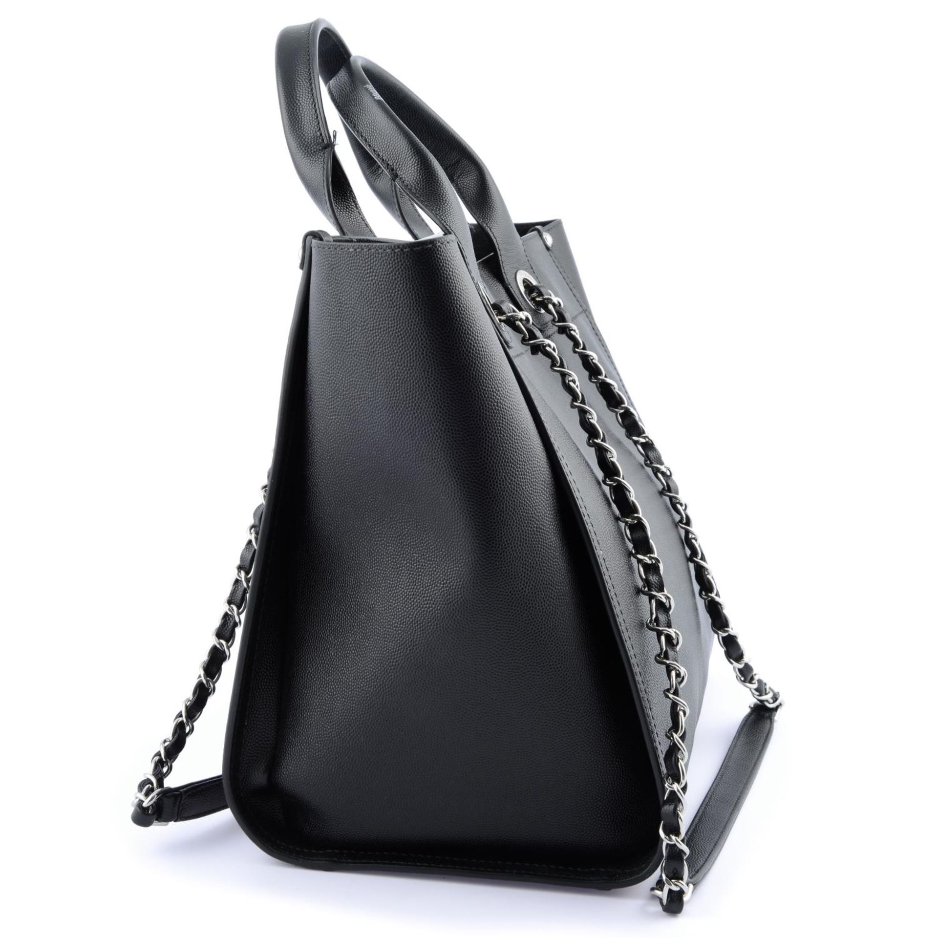 CHANEL - a black Studded Deauville Tote handbag. - Bild 3 aus 6