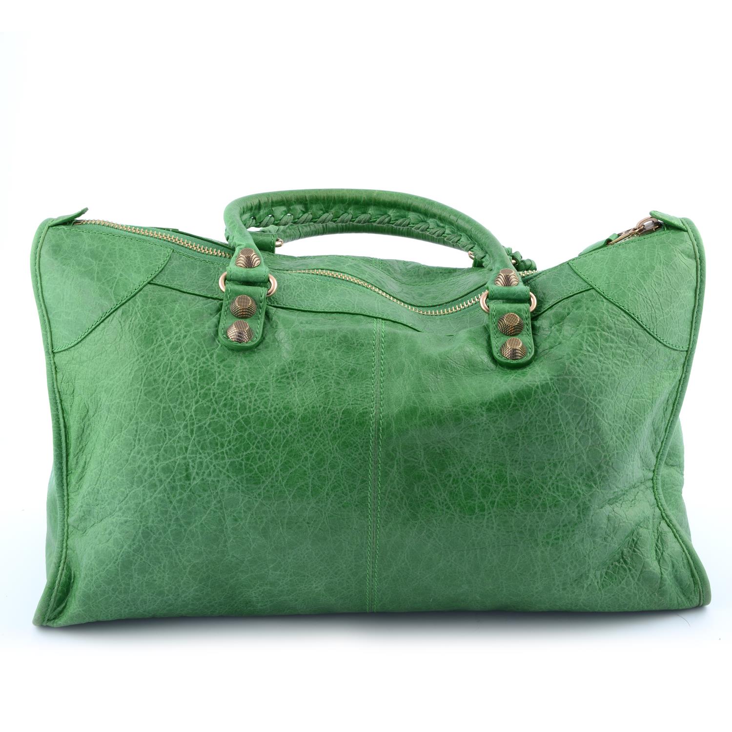 BALENCIAGA - a green Giant Work handbag. - Image 2 of 2