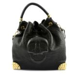 PHILIPP PLEIN - a leather skull hobo handbag.