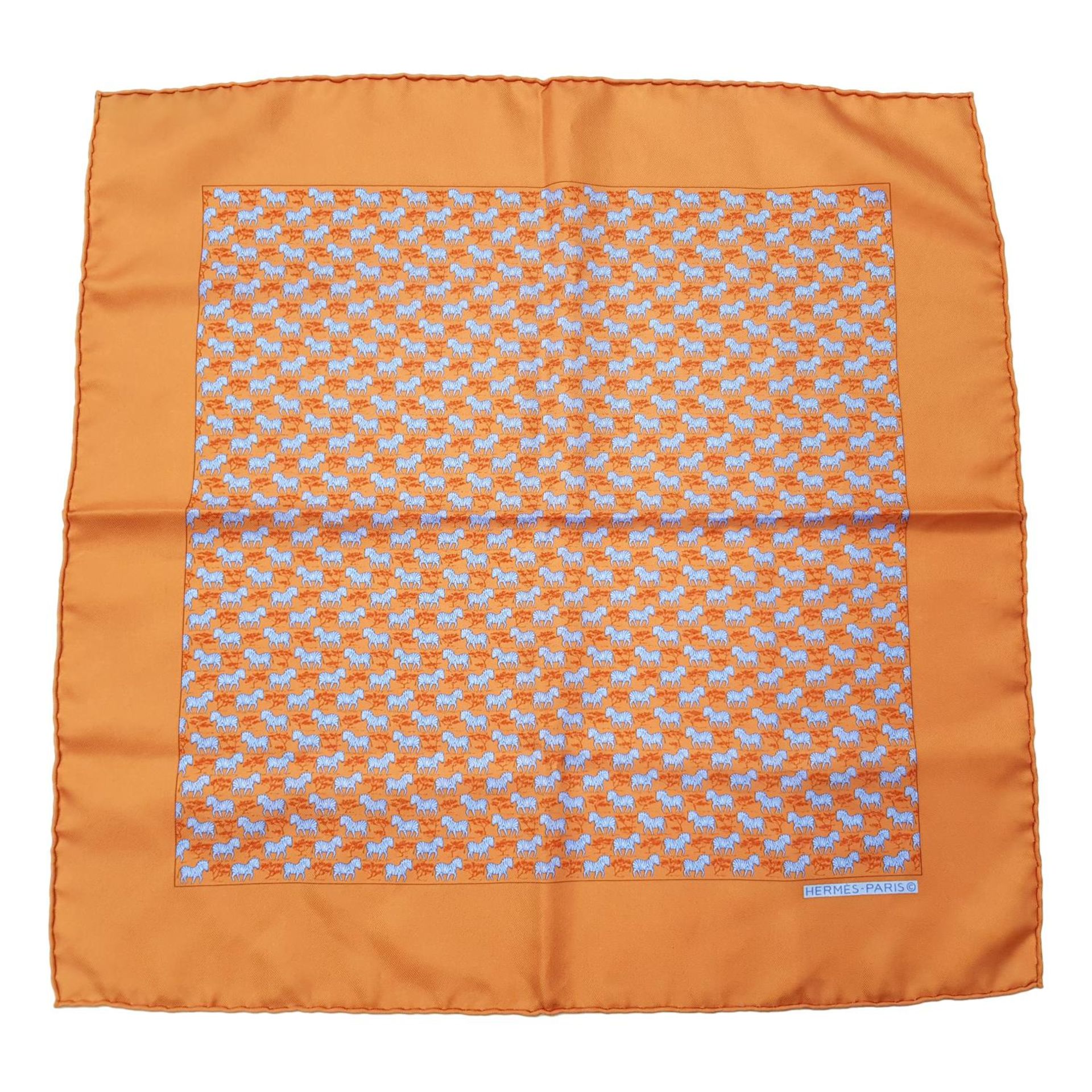 HERMÈS - a silk pocket square.