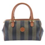 FENDI - a small striped Pequin Boston handbag.