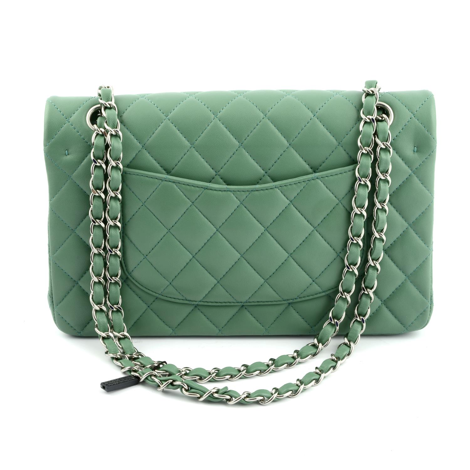 CHANEL - a green Medium Classic Double Flap handbag. - Image 2 of 7