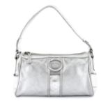 VERSACE - a silver leather handbag.