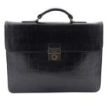 MULBERRY - an embossed leather briefcase.