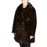 A three-quarter length ranch mink coat.