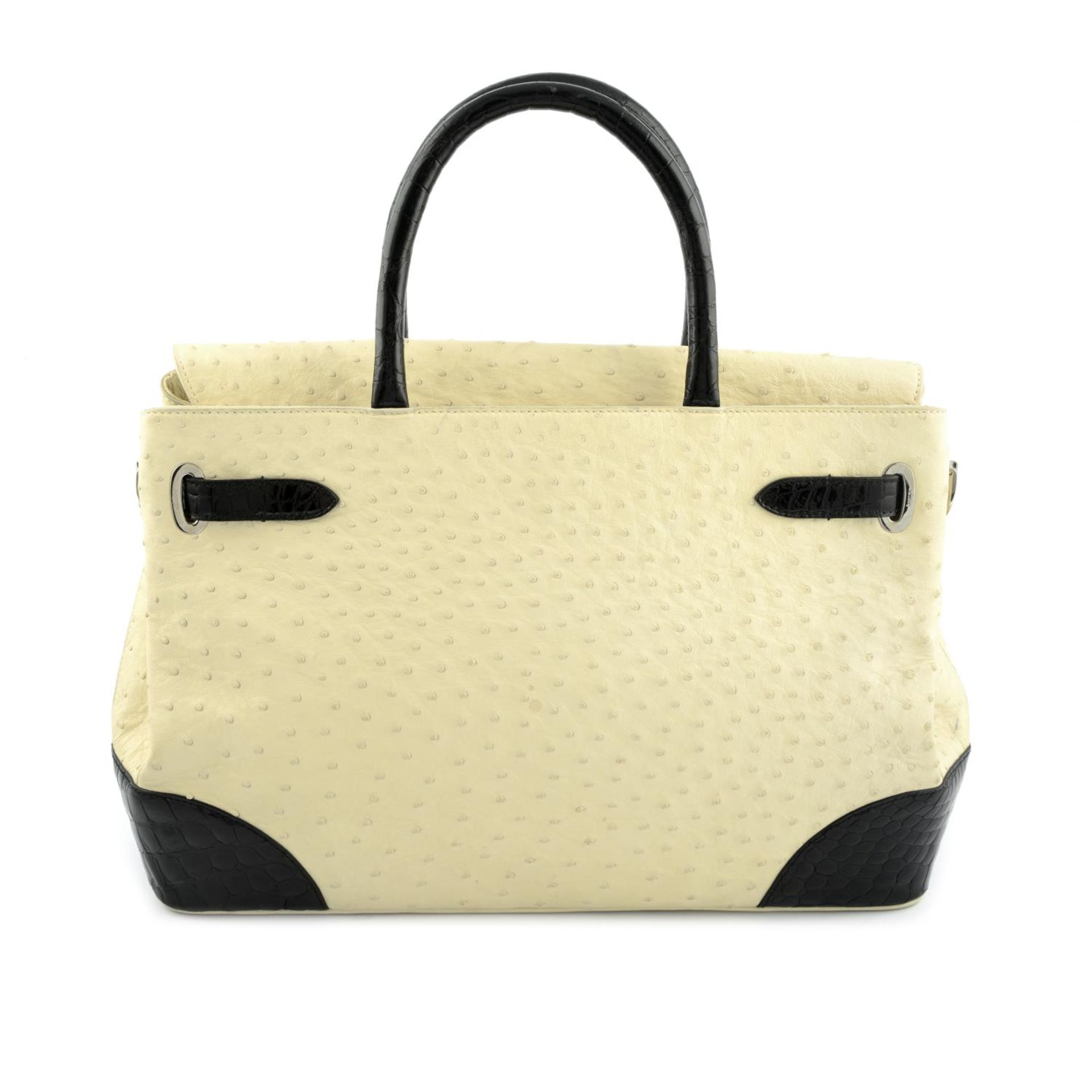 ASPREY - an ostrich Darcy Belgravia handbag.