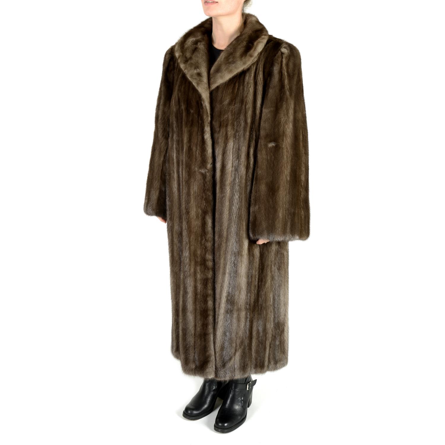 A rare full-length Lutetia mink coat.