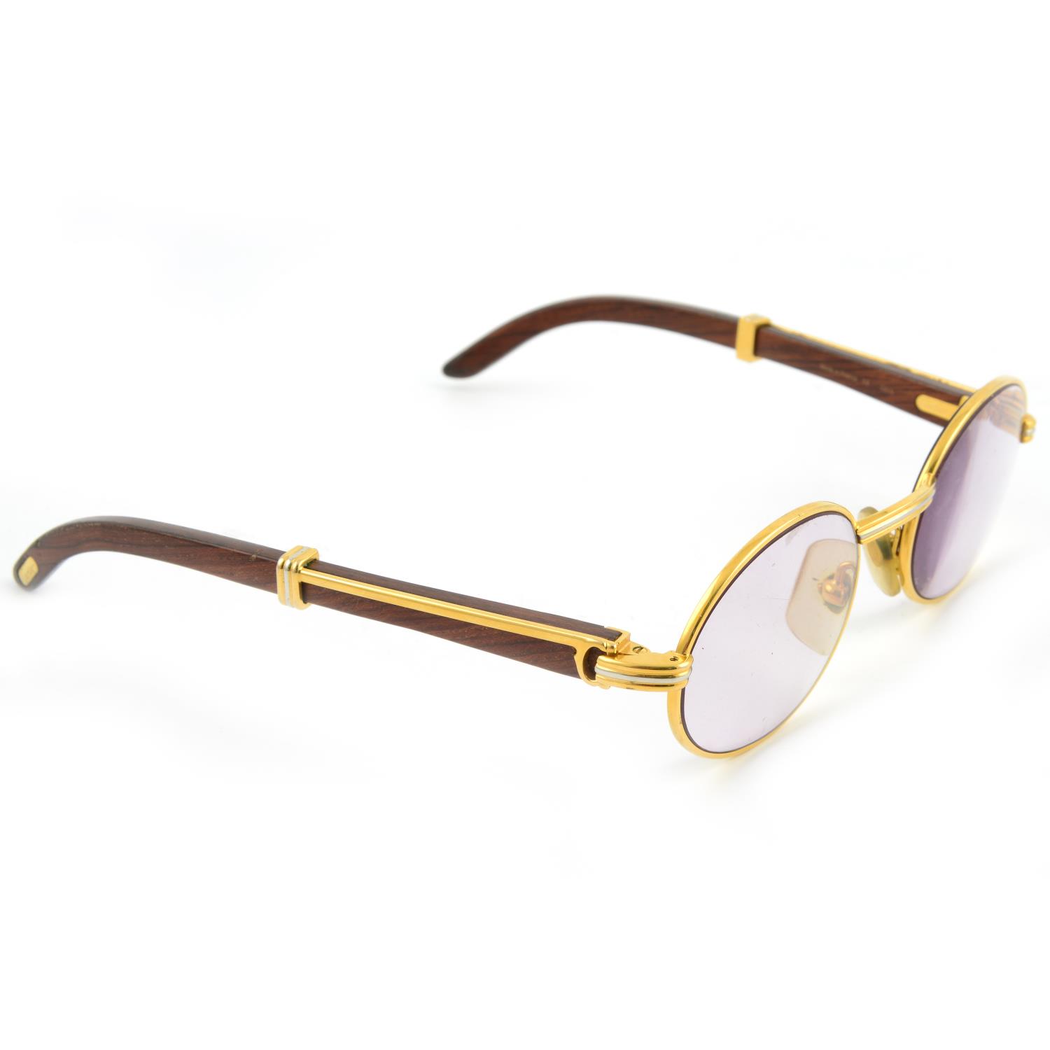 CARTIER - a pair of gold-plated prescription glasses. - Image 3 of 4