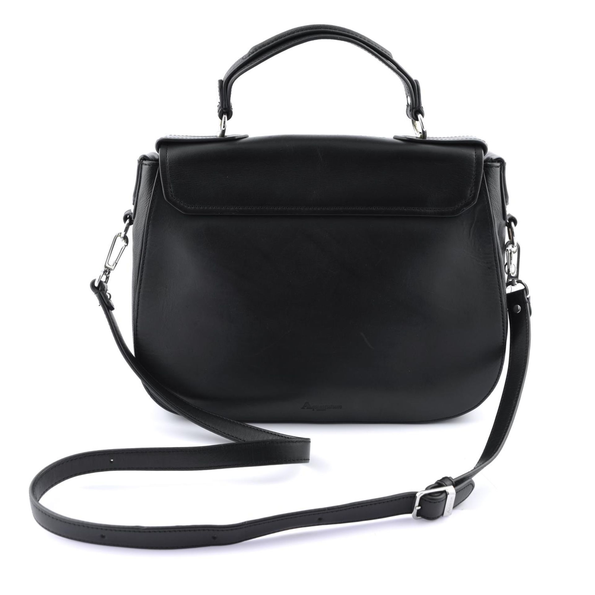 AQUASCUTUM - a black leather satchel. - Bild 2 aus 6