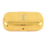 YVES SAINT LAURENT - a gold-plated hard case clutch.