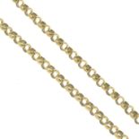 A belcher-link chain.Stamped 9k.Length 66cms.