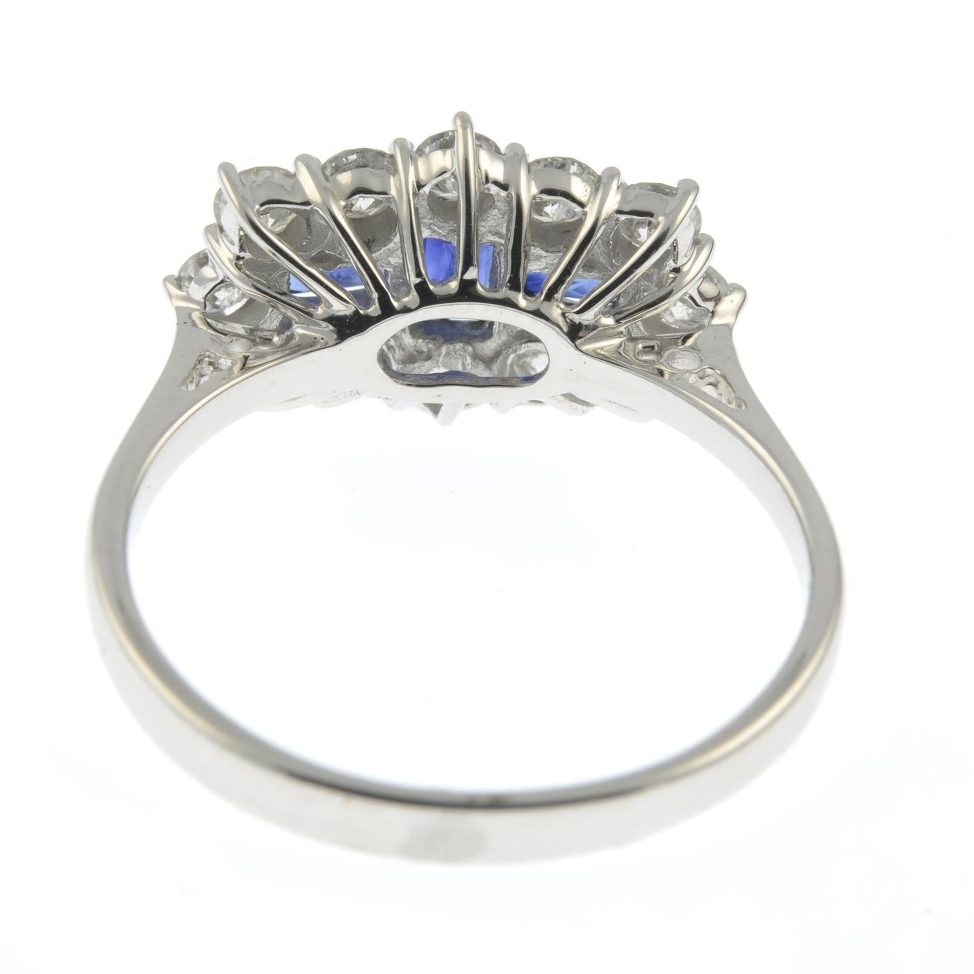 An 18ct gold sapphire and brilliant-cut diamond dress ring.Total sapphire weight 0.56ct.Total - Image 3 of 3
