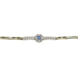 A mid 20th century sapphire and single-cut diamond converted bracelet.