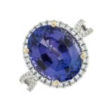 An 18ct gold tanzanite dress ring,