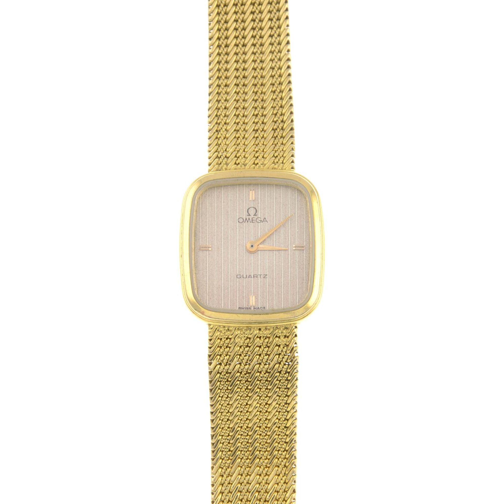 A lady's 9ct gold wrist watch, by Omega.Signed Omega.Swiss convention marks.Length 16cms.