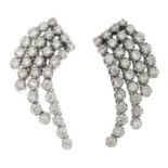 A pair of brilliant-cut diamond earrings.Total diamond weight 3.10cts,
