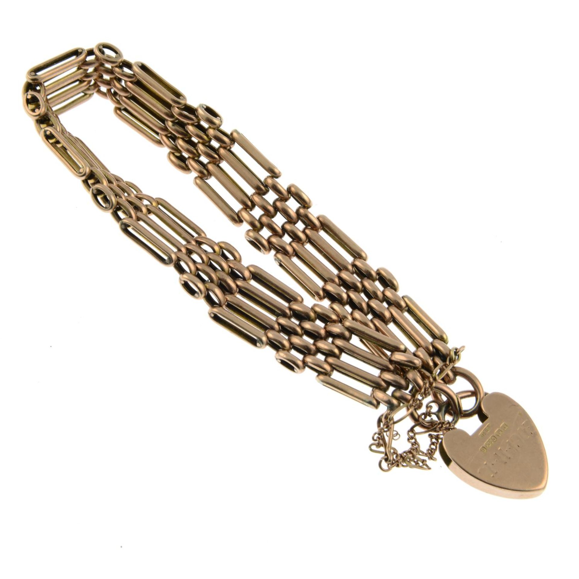 An Edwardian 9ct gold fancy-link bracelet, - Image 2 of 2