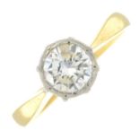 An illusion-set brilliant-cut diamond single-stone ring.Estimated diamond weight 0.85ct,