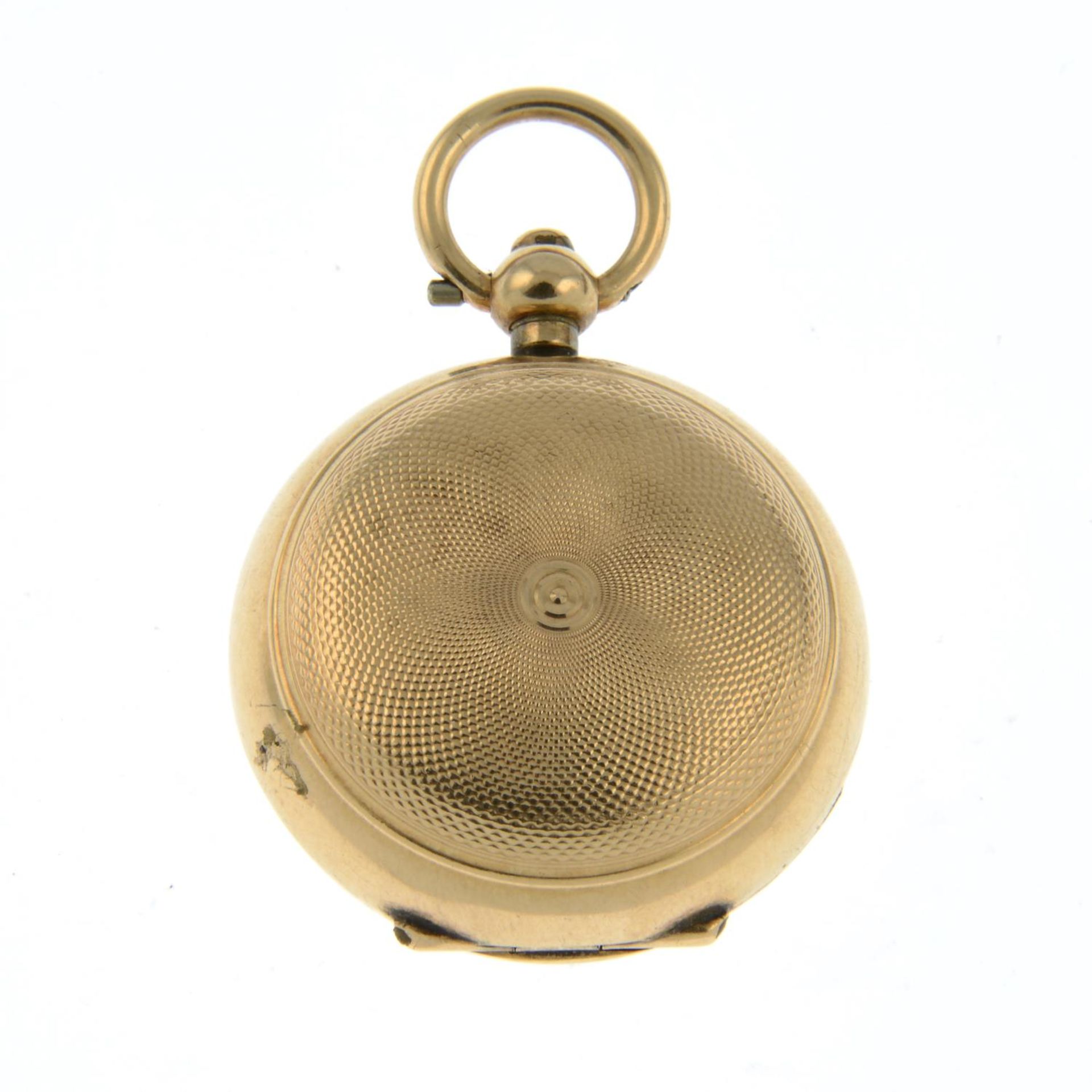 An early 20th century 15ct gold sovereign holder.Hallmarks for Birmingham, 1910.Length 4.2cms. - Image 2 of 2