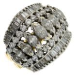 A vari-cut diamond dress ring.Estimated total diamond weight 1.70cts.Stamped 14k.