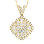 A brilliant-cut diamond pendant,