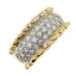 An 18ct bi-colour gold brilliant-cut diamond dress ring.