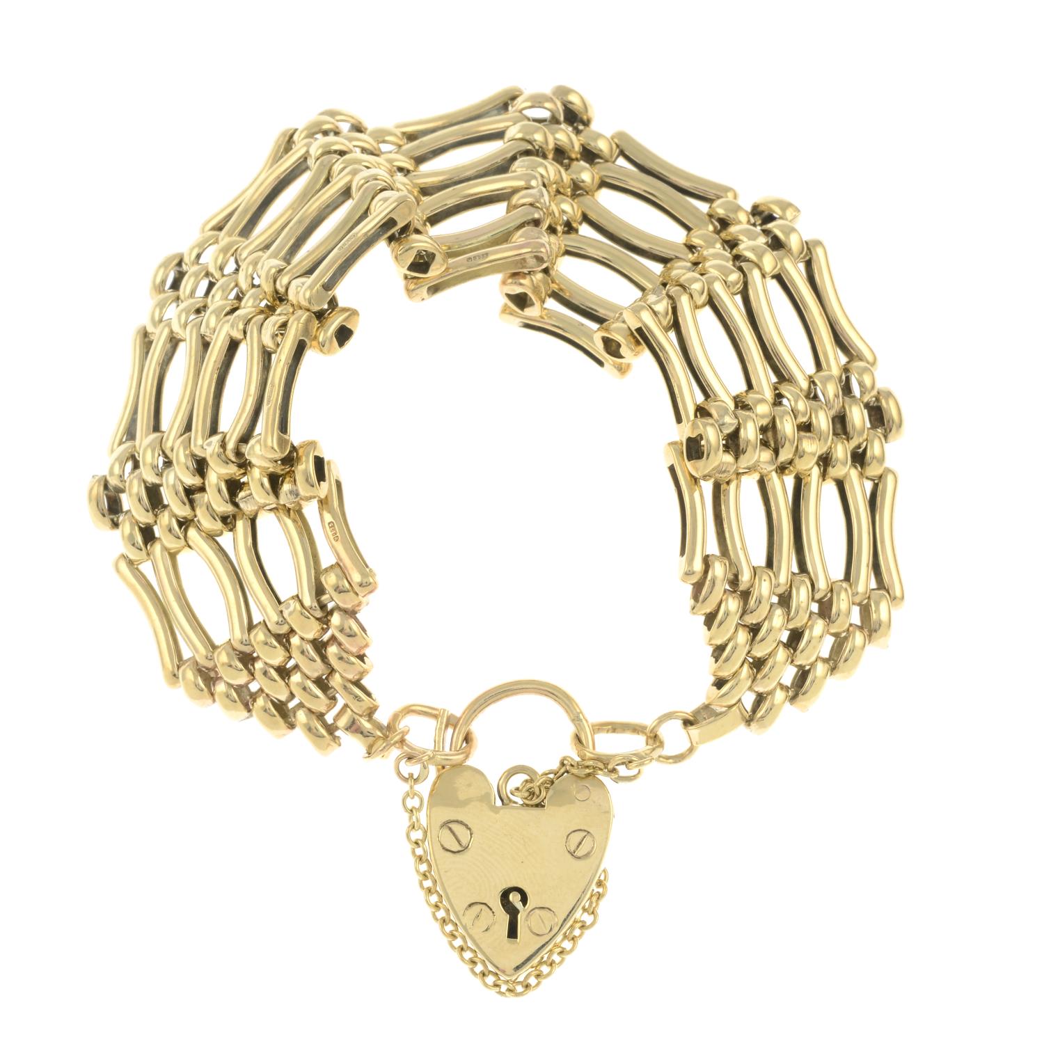 A 9ct gold fancy-link bracelet,