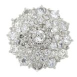 An 18ct gold brilliant-cut diamond cluster pendant,