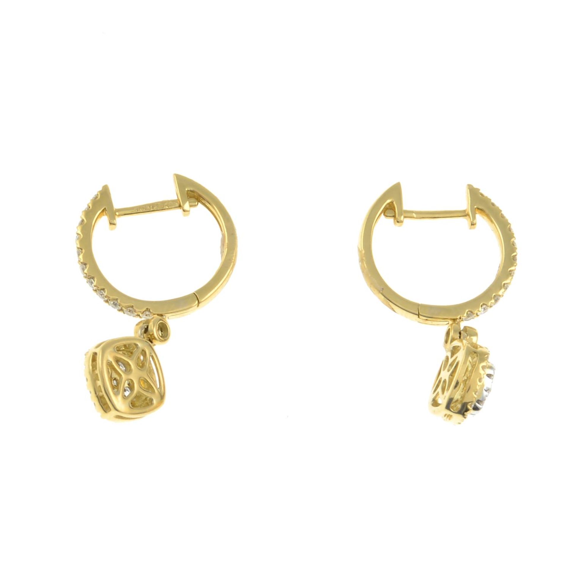 A pair of 18ct gold brilliant-cut diamond earrings.Total diamond weight 0.58ct, - Image 2 of 2