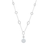 An 18ct gold brilliant-cut diamond cluster drop pendant,