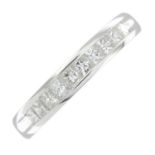 A square-shape diamond half eternity ring.Total diamond weight 0.50ct,