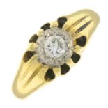 A gentleman's brilliant-cut diamond single-stone ring.Estimated diamond weight 0.30ct,