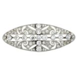 An early 20th century old-cut diamond brooch.Estimated total diamond weight 3.50cts,