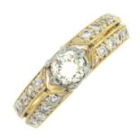 A brilliant-cut diamond dress ring.Estimated total diamond weight 0.80ct,