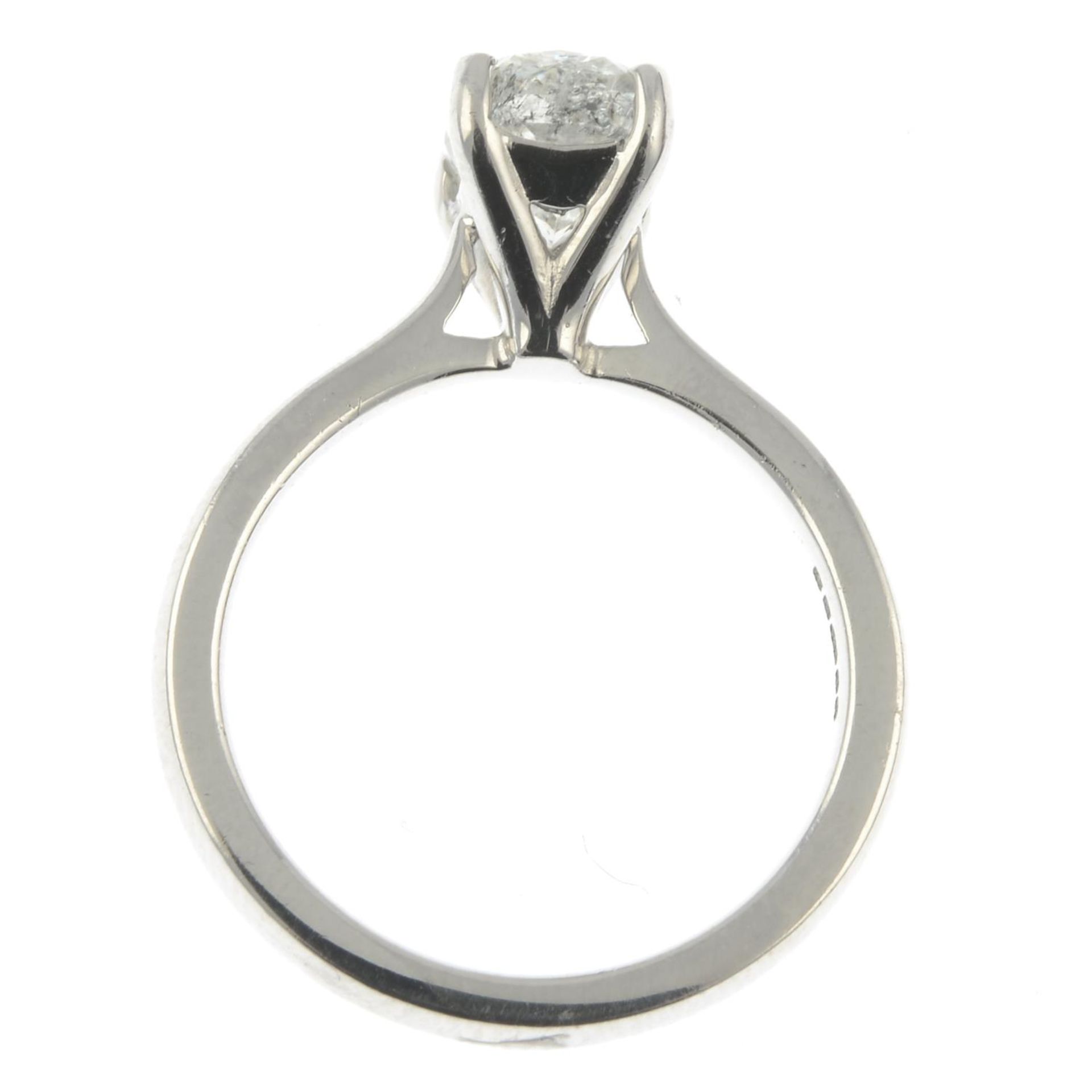 An 18ct gold rectangular-shape diamond single-stone ring. - Image 4 of 4