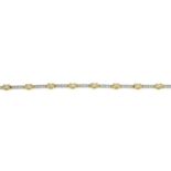 A brilliant-cut diamond bi-colour bracelet,