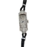 A mid 20th century platinum single-cut diamond cocktail watch,