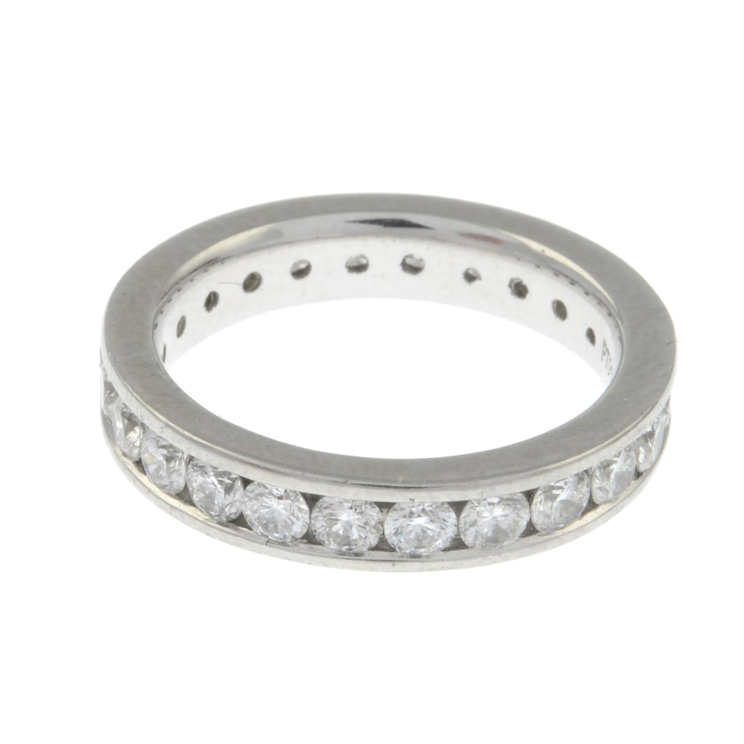 A platinum brilliant-cut diamond full eternity ring.Total diamond weight 1ct, stamped to band. - Image 3 of 3