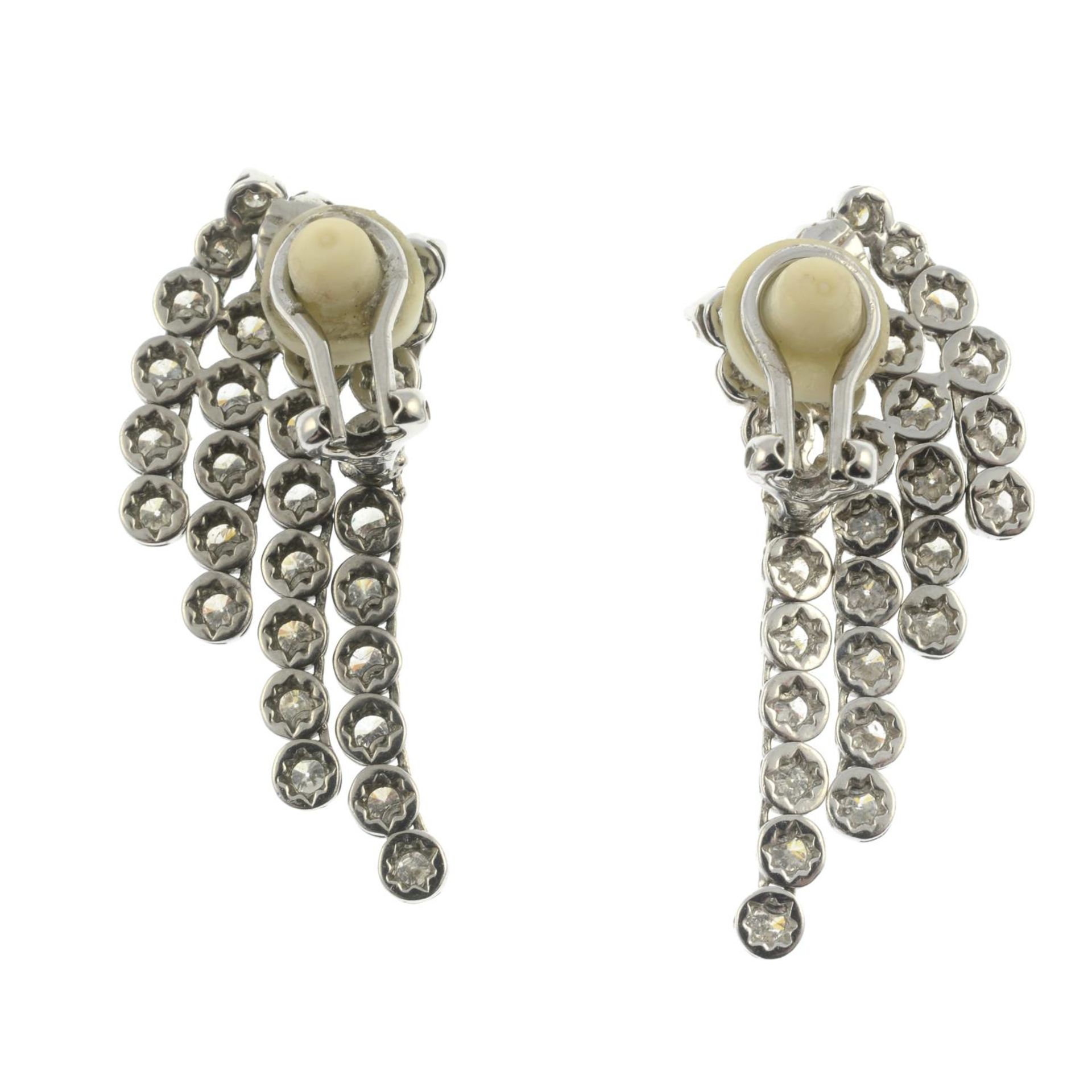 A pair of brilliant-cut diamond earrings.Total diamond weight 3.10cts, - Image 2 of 2