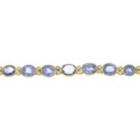 A Sri Lankan sapphire and brilliant-cut diamond bracelet.With report 80275-73,