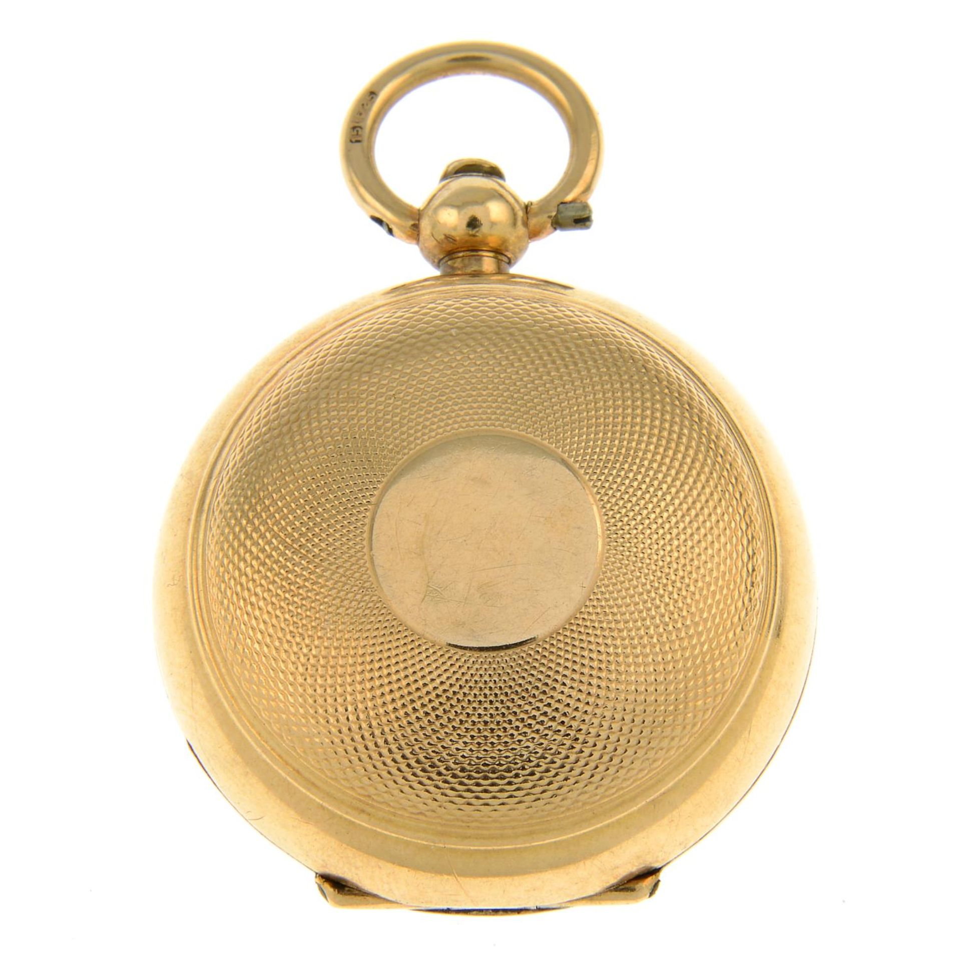 An early 20th century 15ct gold sovereign holder.Hallmarks for Birmingham, 1910.Length 4.2cms.