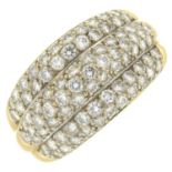 A gentleman's brilliant-cut diamond pave-set ring.Estimated total diamond weight 1.50cts.Stamped