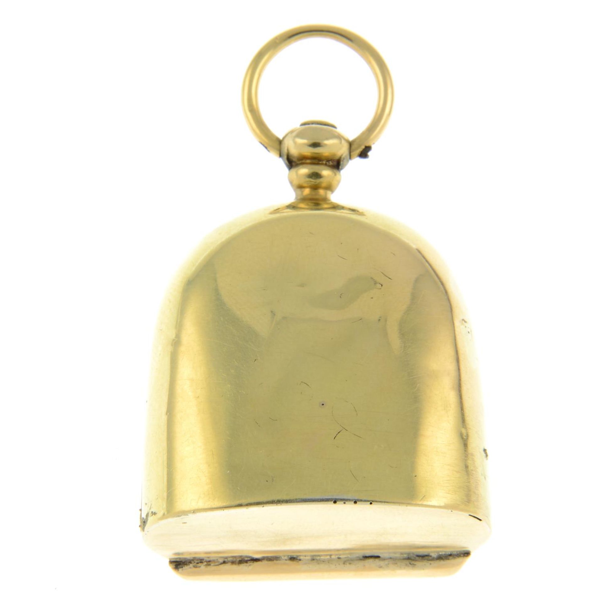 An early 20th century 18ct gold sovereign holder.Hallmarks for 18ct gold.Length 4.8cms. - Image 3 of 3