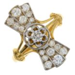 An 18ct gold brilliant-cut diamond dress ring.Estimated total diamond weight 0.75ct.Hallmarks for