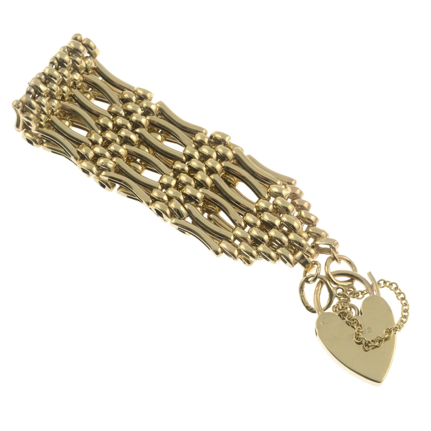 A 9ct gold fancy-link bracelet, - Image 2 of 2