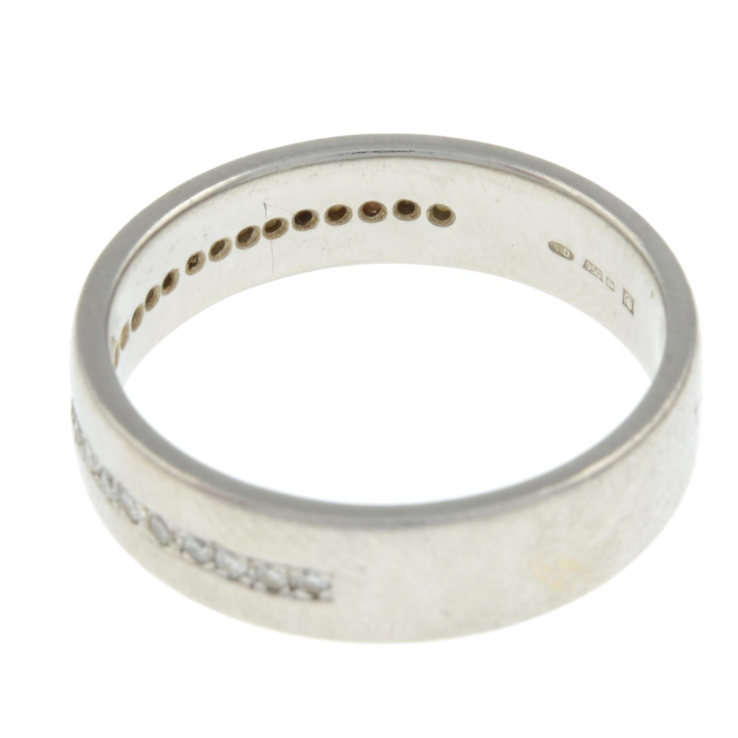 A palladium brilliant-cut diamond band ring.Estimated total diamond weight 0.25ct.Hallmarks for - Image 2 of 3