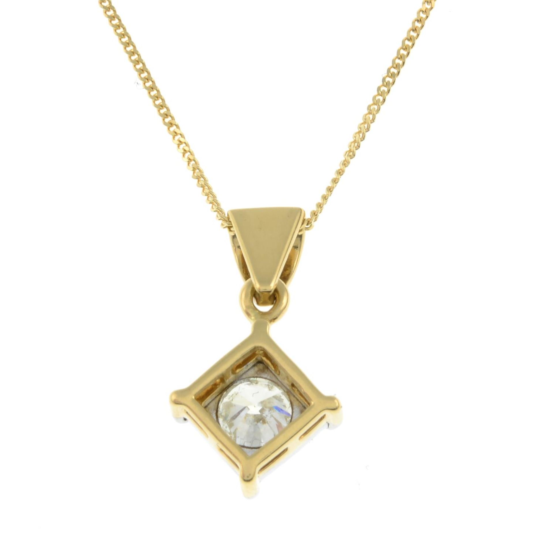 An illusion-set brilliant-cut diamond single-stone pendant, - Bild 2 aus 2