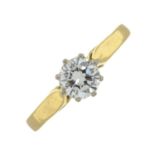 A brilliant-cut diamond single-stone ring.Estimated total diamond weight 0.70ct,